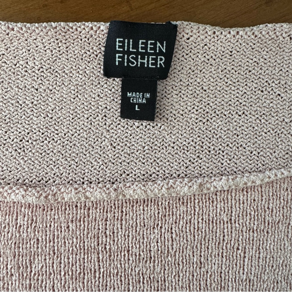 Eileen Fisher Long Sleeve Silk Blend Light Pink Top - Picture 5 of 9